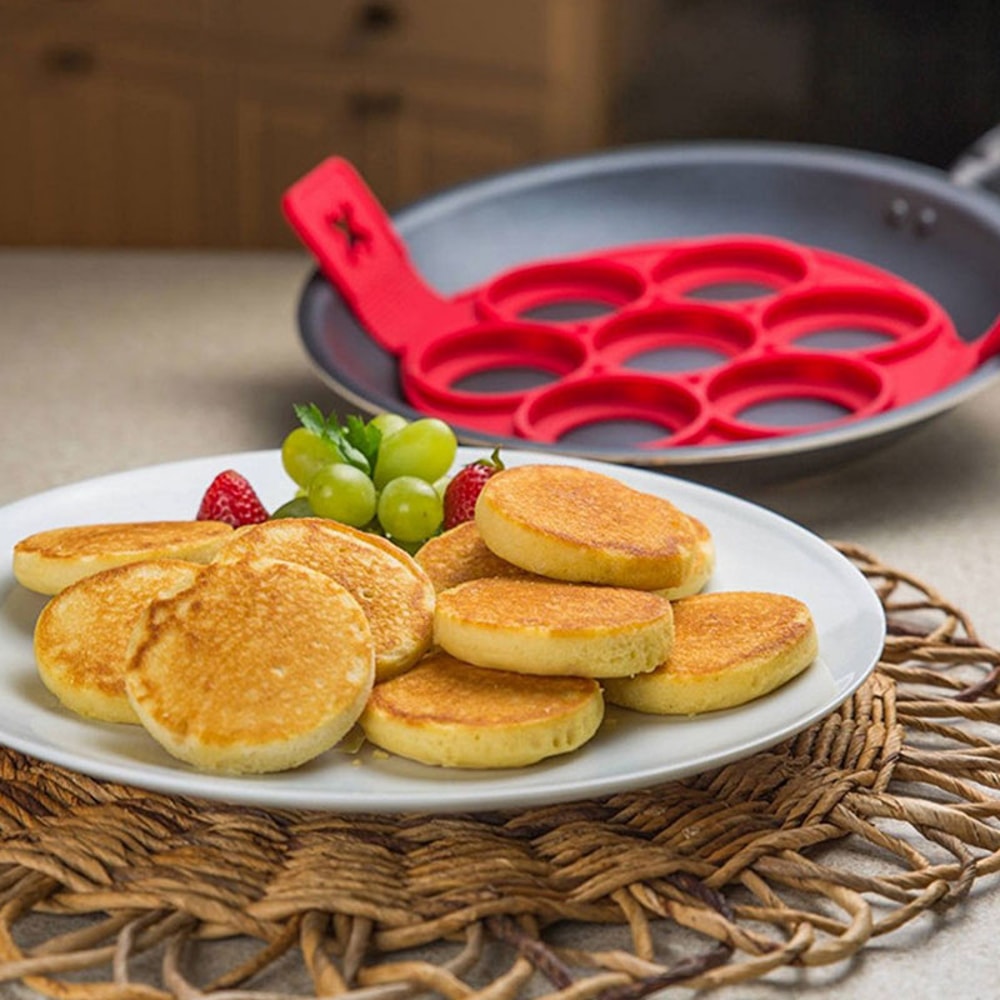 Silicone Pancake Maker Nonstick Cake Molds Egg Ring Pan Flip Tool Pastry Mat Egg Frying Machine For 2