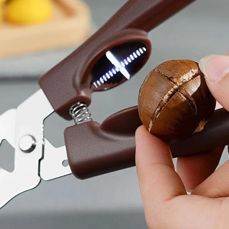 Portable Chestnut Shell Opener, Cross Peeler Stainless Steel Nutcracker, Multifunction Chestnut Open Clip Tools
