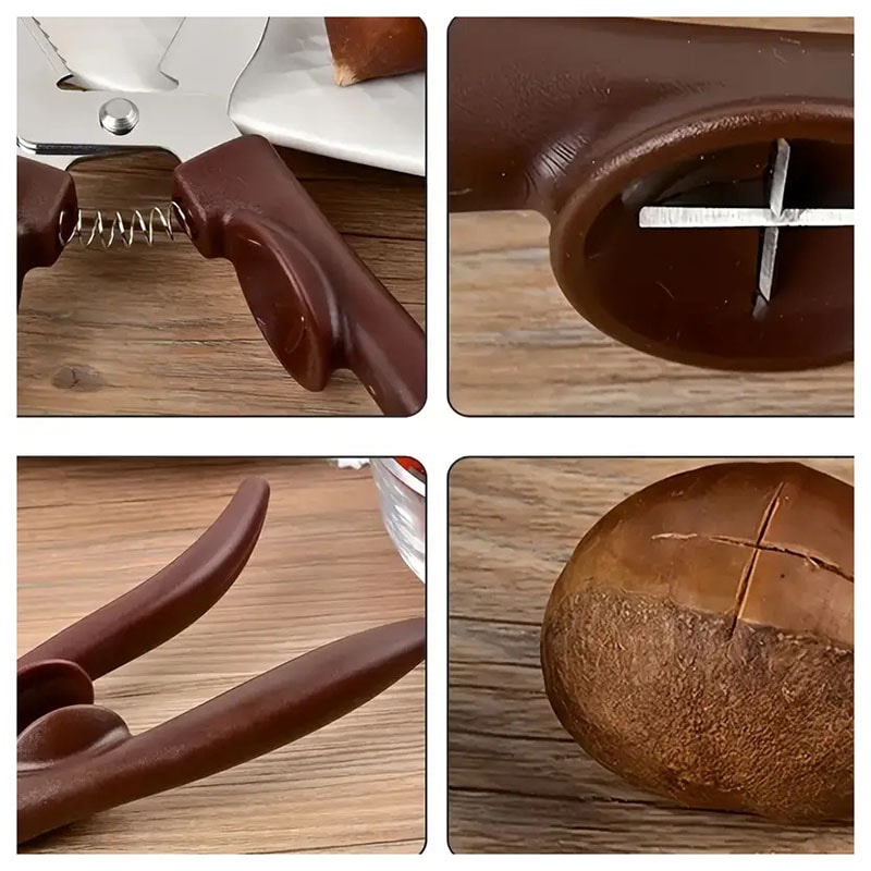 Portable Chestnut Shell Opener, Cross Peeler Stainless Steel Nutcracker, Multifunction Chestnut Open Clip Tools
