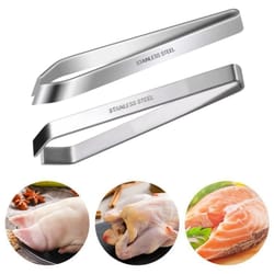 stainless steel fish bone tweezers, pincer clip puller remover, tong fish bone plucking clamp for kitchen use, essential