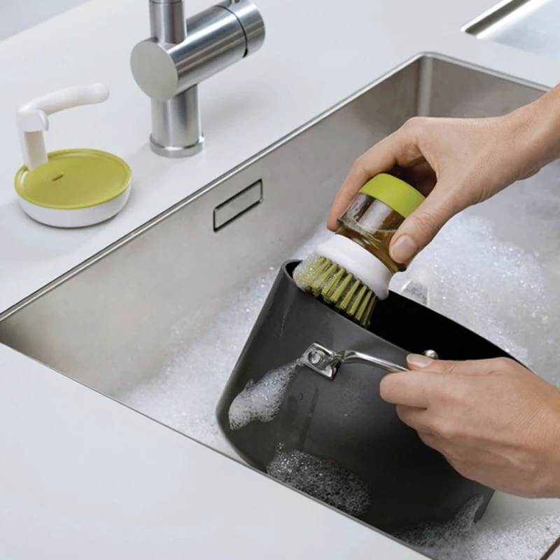 Dish Brush With Soap Dispenser Multi Use Soap Dispensing Scrub Brush Household Universal Kitchen Di 2
