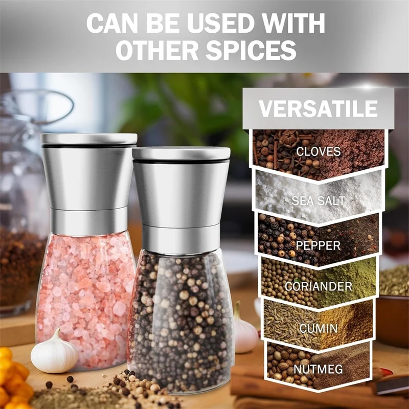 Manual Salt Pepper Grinder Stainless Steel Salt And Pepper Shaker Kitchen Mill Accessorie Pepper Gr 5