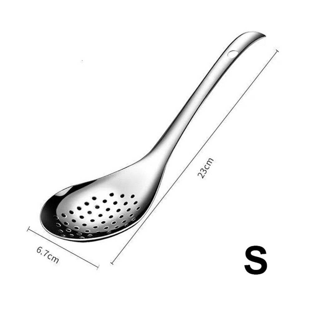 Stainless Steel Strainer Spoon, Skimmer Slotted Spoon, Kitchen Colander, Spaghetti Drain Spoon, Pepper Strainer for Food