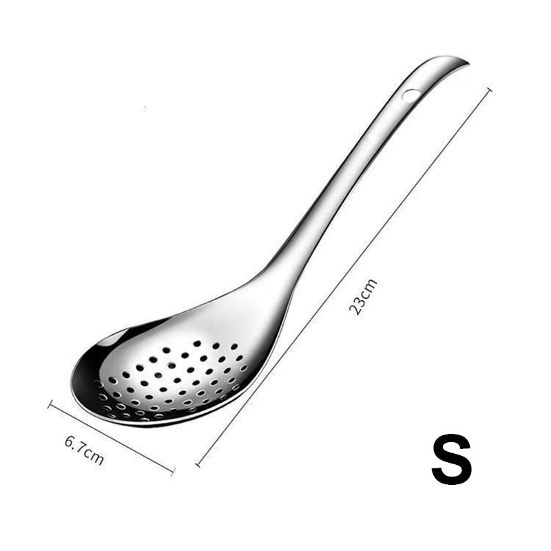 Stainless Steel Strainer Spoon, Skimmer Slotted Spoon, Kitchen Colander, Spaghetti Drain Spoon, Pepper Strainer for Food
