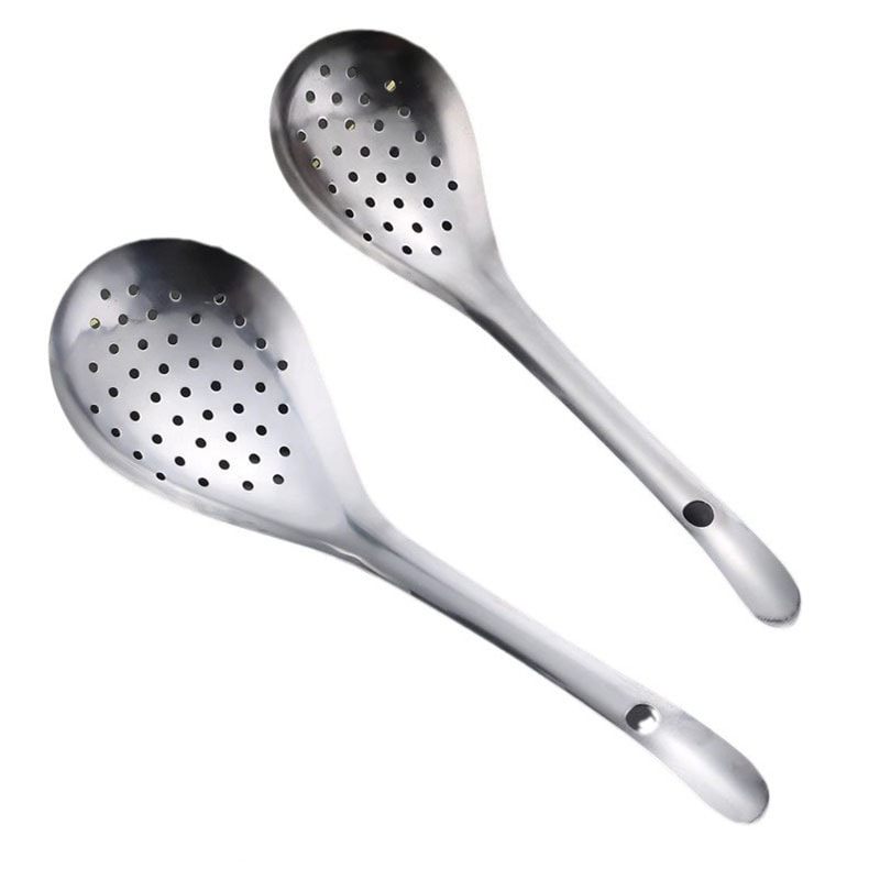 Stainless Steel Strainer Spoon, Skimmer Slotted Spoon, Kitchen Colander, Spaghetti Drain Spoon, Pepper Strainer for Food