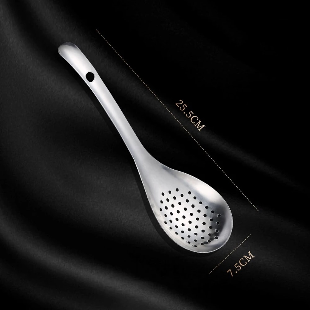 Stainless Steel Strainer Spoon, Kitchen Colander Spoon, Spoon Filter Strainer, Perforated Skimmer Colander, Food Scoop