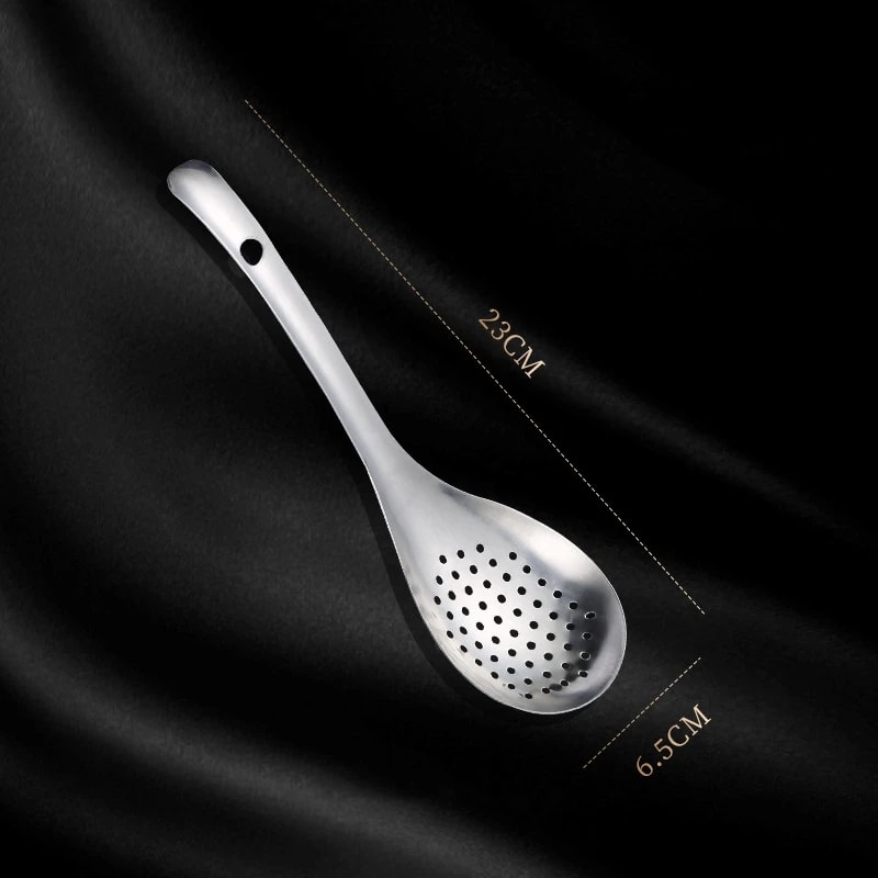 Stainless Steel Strainer Spoon, Kitchen Colander Spoon, Spoon Filter Strainer, Perforated Skimmer Colander, Food Scoop
