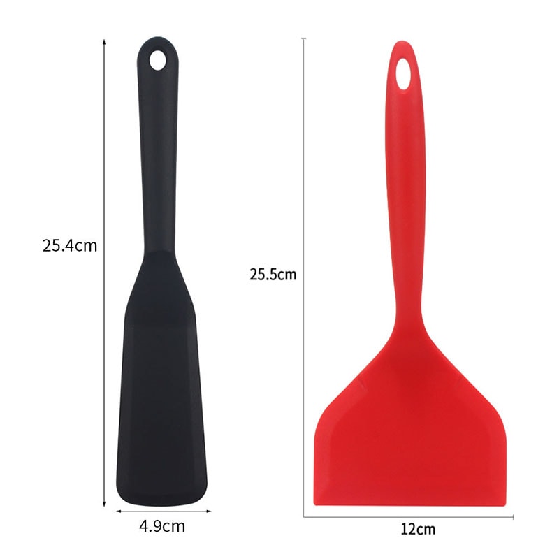 Silicone Spatula Turner, Heat Resistant Non-Stick Pancake Spatula, Turner for Eggs, Fish, Pizza, Wide and Thin Pancakes