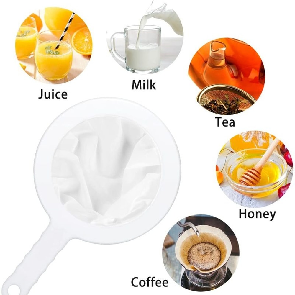 Washable Nylon Ultra Fine Filter Mesh Strainer Spoon Sieve Soy Milk Juice Coffee Tea Filter Kitchen 5