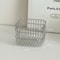 Desktop Square Storage Basket, Stainless Steel Draining Fruit and Vegetable Storage Bucket for Kitchen, Metal Desktop