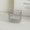 Desktop Square Storage Basket, Stainless Steel Draining Fruit and Vegetable Storage Bucket for Kitchen, Metal Desktop