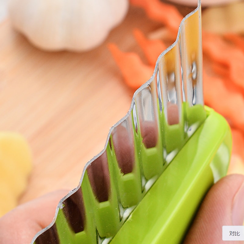 Stainless Steel Potato Chip Slicer Dough Vegetable Fruit Crinkle Wavy Slicer Knife Potato Cutter Ch 1