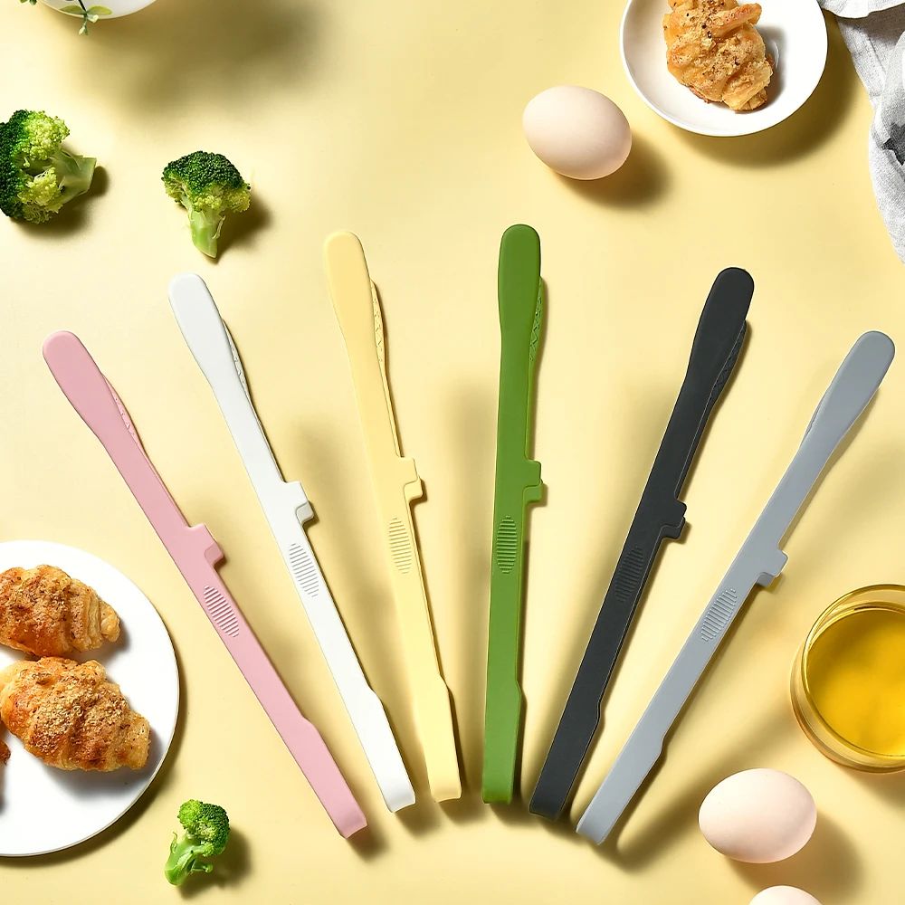 Silicone Food Toast Tong Nonslip Trivet Tong For Kitchen Cooking Clip Clamp BBQ Salad Tool Grill Ki 5