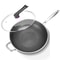 Hybrid Wok With Lid PFOA Free Non Stick Wok Pan Stainless Steel Stir Fry Pan For Cooking 0