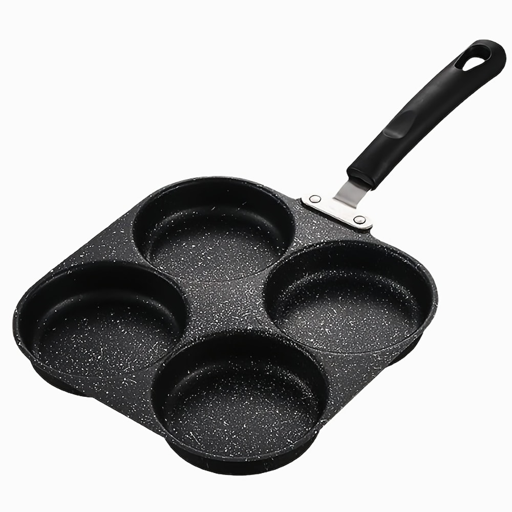 Cast Iron NonStick Omelette Pan Pancake Burger Cooker Ideal For Gas Electric Stoves MultiBurner De 0