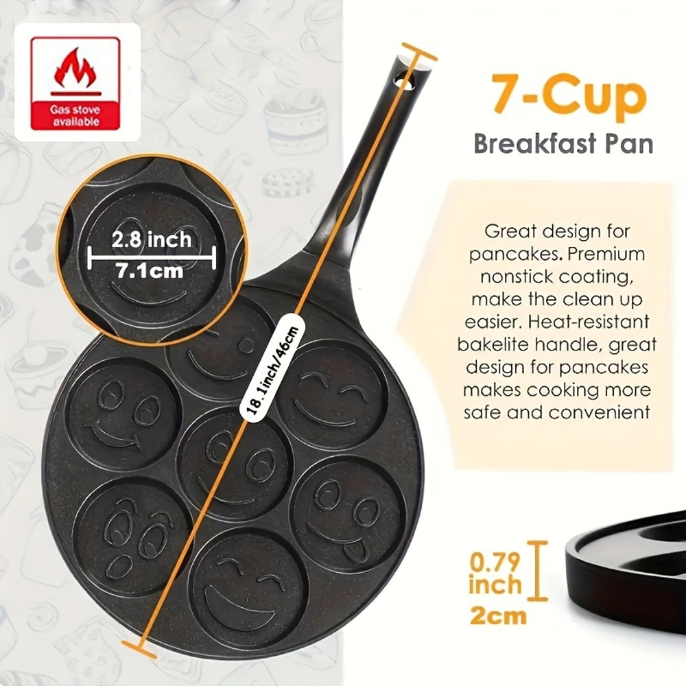 Nonstick Pancake Pan With Waffle Mold Durable Aluminum Alloy Perfect For Fluffy Pancakes Waffles Bl 3