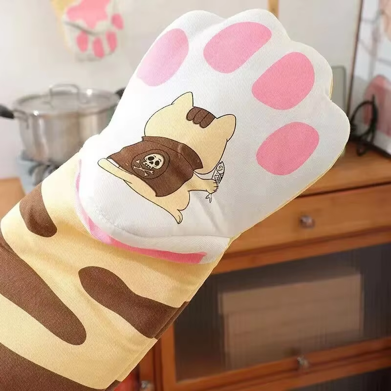 Single Microwave Insulated Glove Cute Cat Paw Baking Glove Anti Scalding Anti Slip Thickened Heat R 5