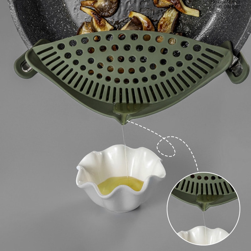 Silicone Pot Side Drainer Vegetable Noodle Drainage Filter Pour Baffle Kitchen Gadgets For Easy Coo