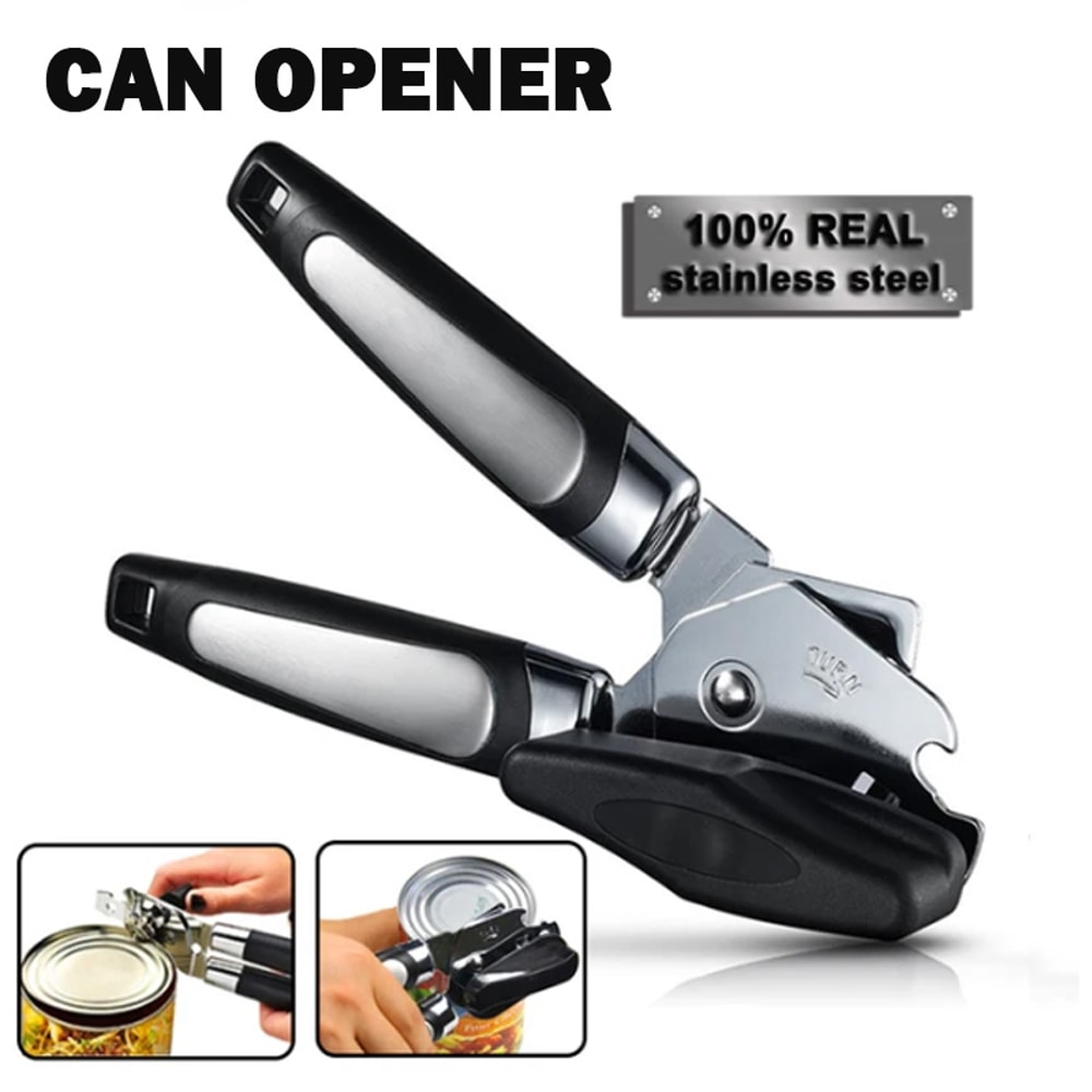 Stainless Steel Can Opener Multifunctional Grip Opener Side Cut Professional Tins Bottle Opener Kit 4