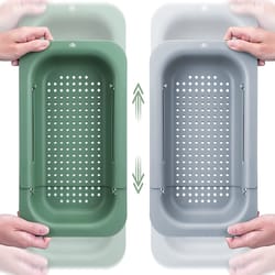 home colander over the sink, kitchen sink strainer basket, collapsible colander for vegetables fruits pasta