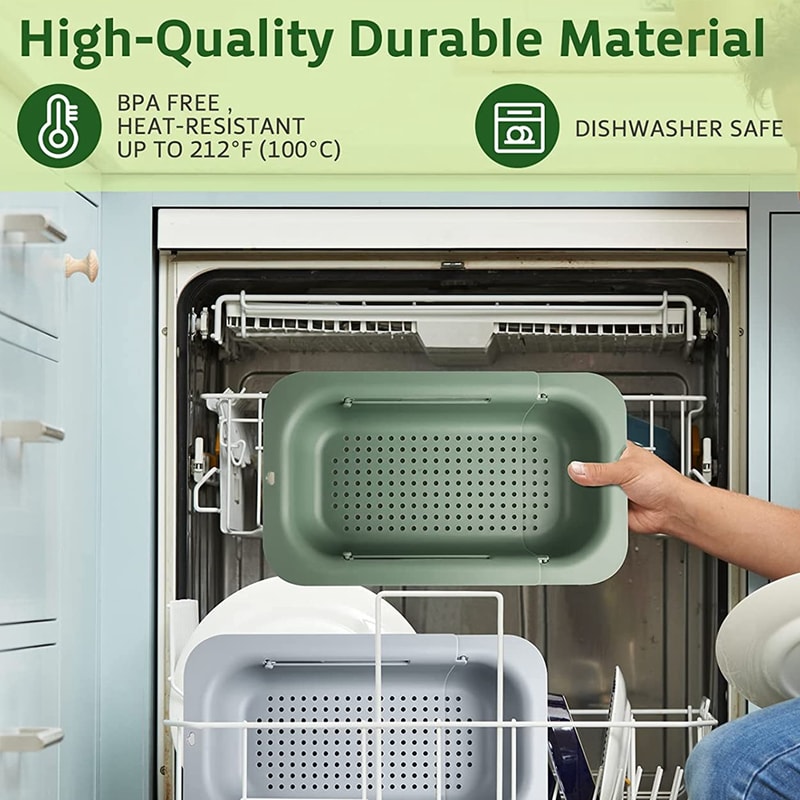 Home Colander Over the Sink, Kitchen Sink Strainer Basket, Collapsible Colander for Vegetables Fruits Pasta