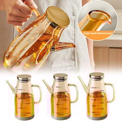 glass oil pot, kitchen household seasoning bottle, stainless steel hanging oil tank, glass oil container for easy
