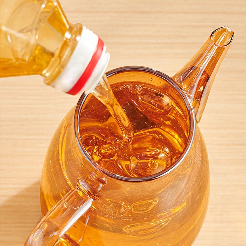 Glass Oil Pot, Kitchen Household Seasoning Bottle, Stainless Steel Hanging Oil Tank, Glass Oil Container for Easy