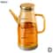 Glass Oil Pot, Kitchen Household Seasoning Bottle, Stainless Steel Hanging Oil Tank, Glass Oil Container for Easy