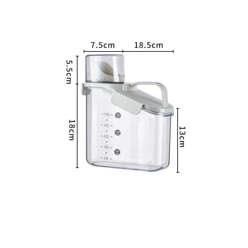 Grain Storage Tank Cereal Storage Box With Measuring Cup Food Bean Grain Sealed Jar Kitchen Dispens 7