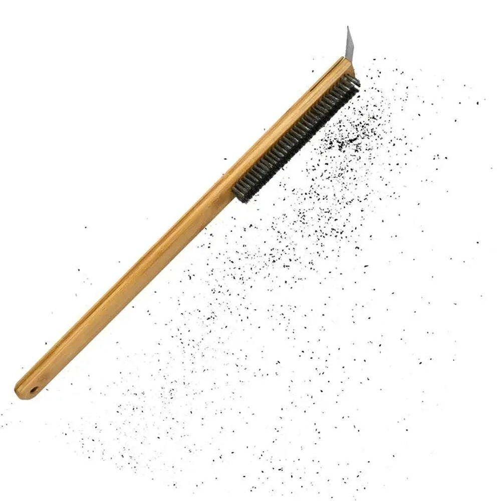 Long Handle Pizza Oven Brush Scraper, Home Grill Tool Cleaning Brush, Stainless Steel Scraper, Pizza Oven Brush Scraper