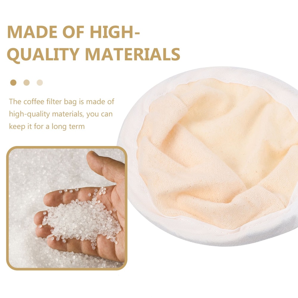 Reusable Coffee Filter Bag With Steel Ring Flannel Cloth Wood Handle Tea Strainer Pouch Kitchen Bre 3