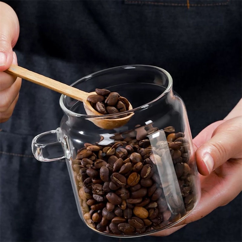 Glass Sealed Containers For Grain Coffee Beans Spice Jars With Spoon Moistureproof Storage Jar Kitc 1