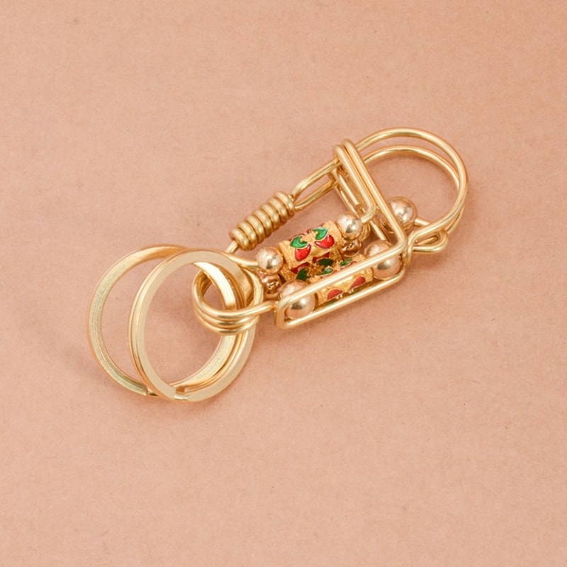 Portable Handmade Brass Keychain Birdie Keyring Creative Car Buckle Wire Winding Keyring Waist Pend 6