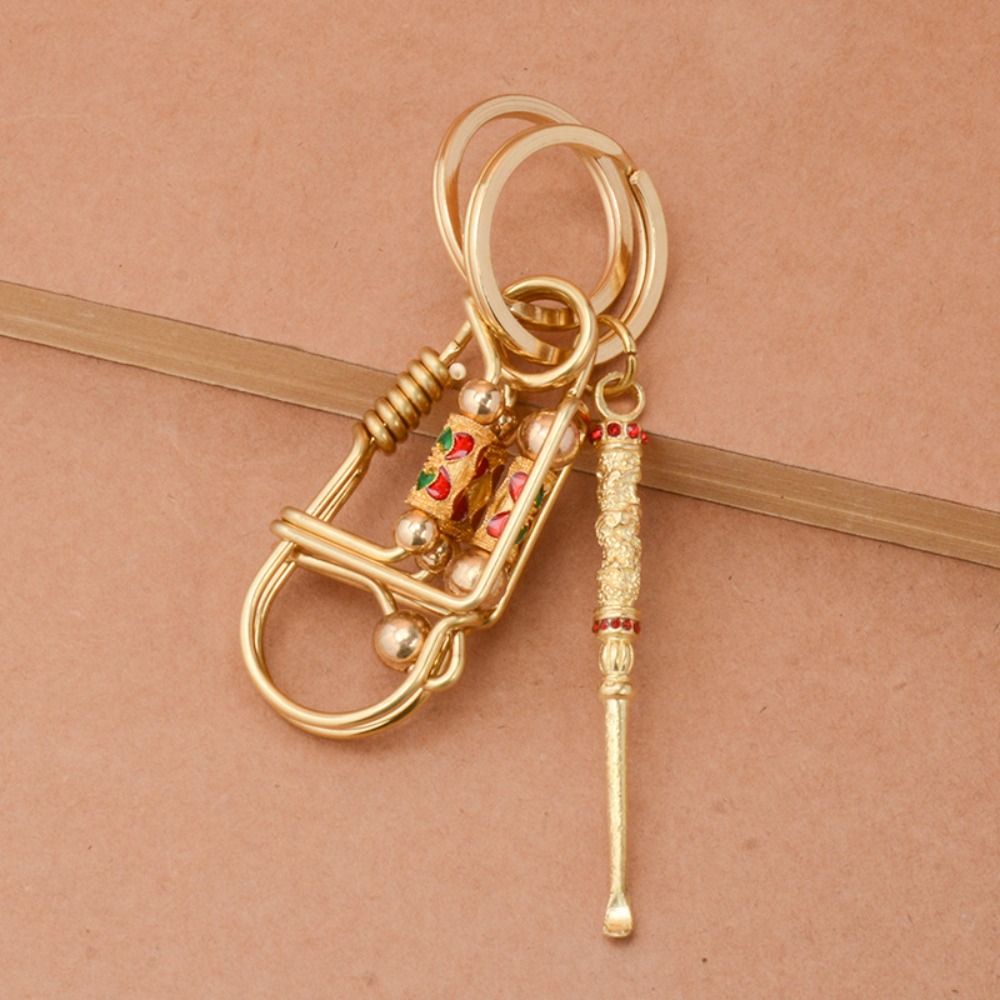 Portable Handmade Brass Keychain Birdie Keyring Creative Car Buckle Wire Winding Keyring Waist Pend 7