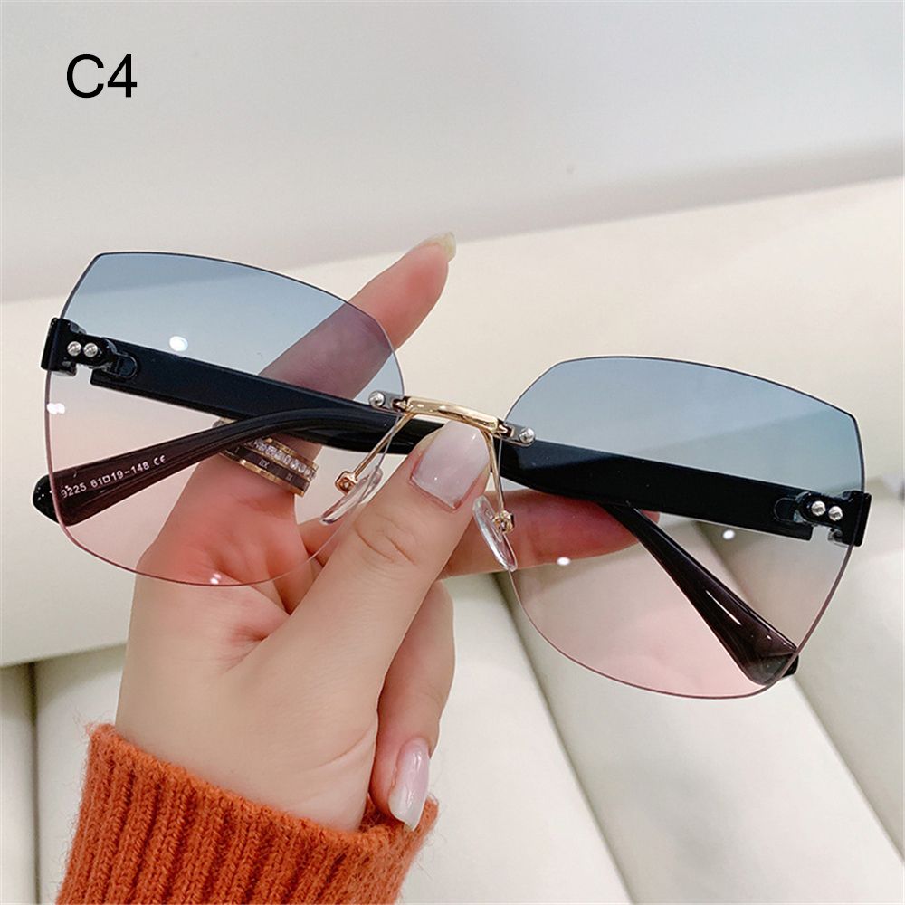 New Vintage Ladies Eyeglasses Summer Women Shades Gradient Rimless Sunglasses Frameless Sun Glasses 9
