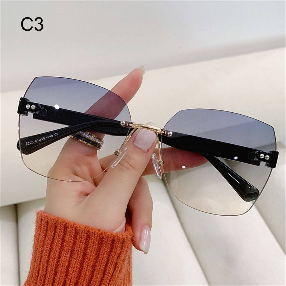 New Vintage Ladies Eyeglasses Summer Women Shades Gradient Rimless Sunglasses Frameless Sun Glasses 8
