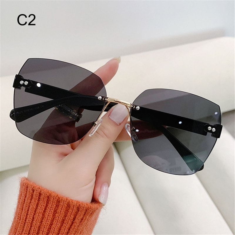 New Vintage Ladies Eyeglasses Summer Women Shades Gradient Rimless Sunglasses Frameless Sun Glasses 7