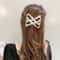 Plastic Pearl Elastic Hairpin Butterfly Fancy Clip Double Side Bun Rhombus Combs Hair Styling Tool 1