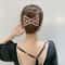 Plastic Pearl Elastic Hairpin Butterfly Fancy Clip Double Side Bun Rhombus Combs Hair Styling Tool 3