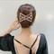 Plastic Pearl Elastic Hairpin Butterfly Fancy Clip Double Side Bun Rhombus Combs Hair Styling Tool 3