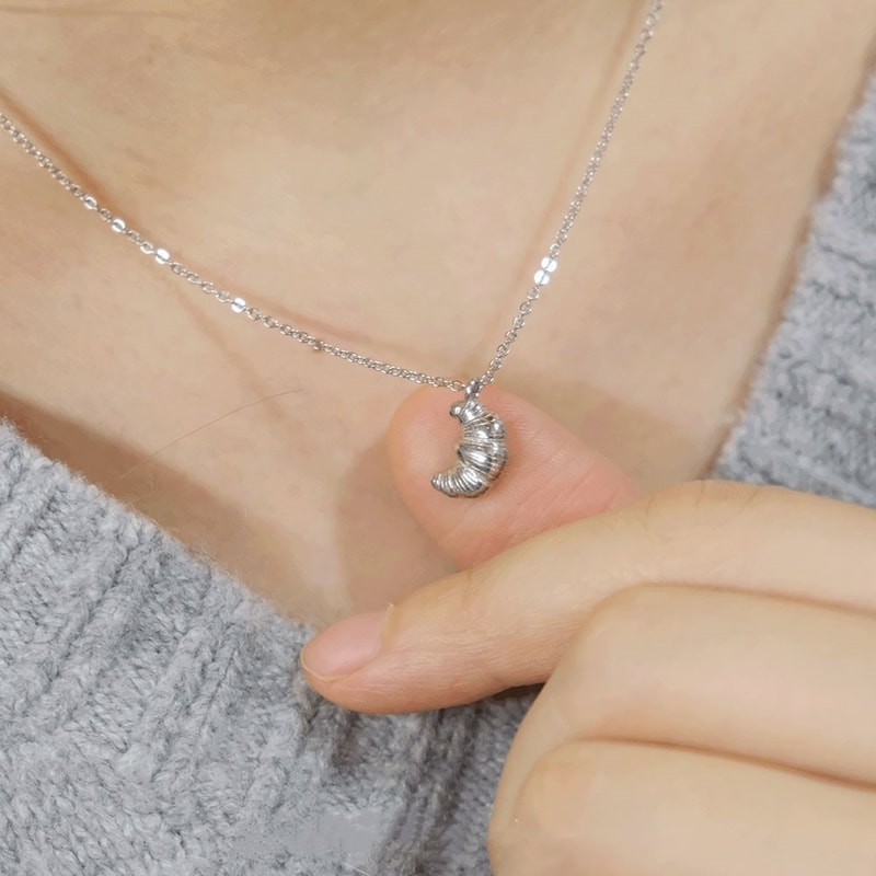 Copper Croissant Shape Necklace, Simplicity Geometric Shape Choker, Gold Color Friendship Pendant Chain