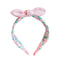 Summer Style Rabbit Ears Headband, Bowknot Hair Hoop for Girls, Cute Fabric Wide Band, Adorable Kids Accessory for Daily