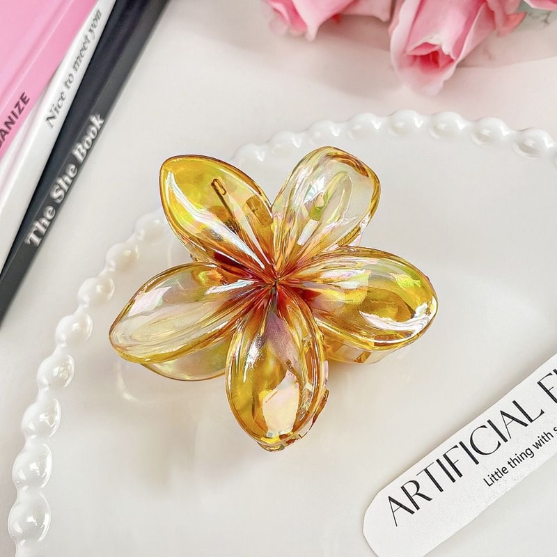 Egg Flower Hair Clips, Colorful Plastic Flower Shape Headwear, Fashion Shark Clip Claw for Vacationhair