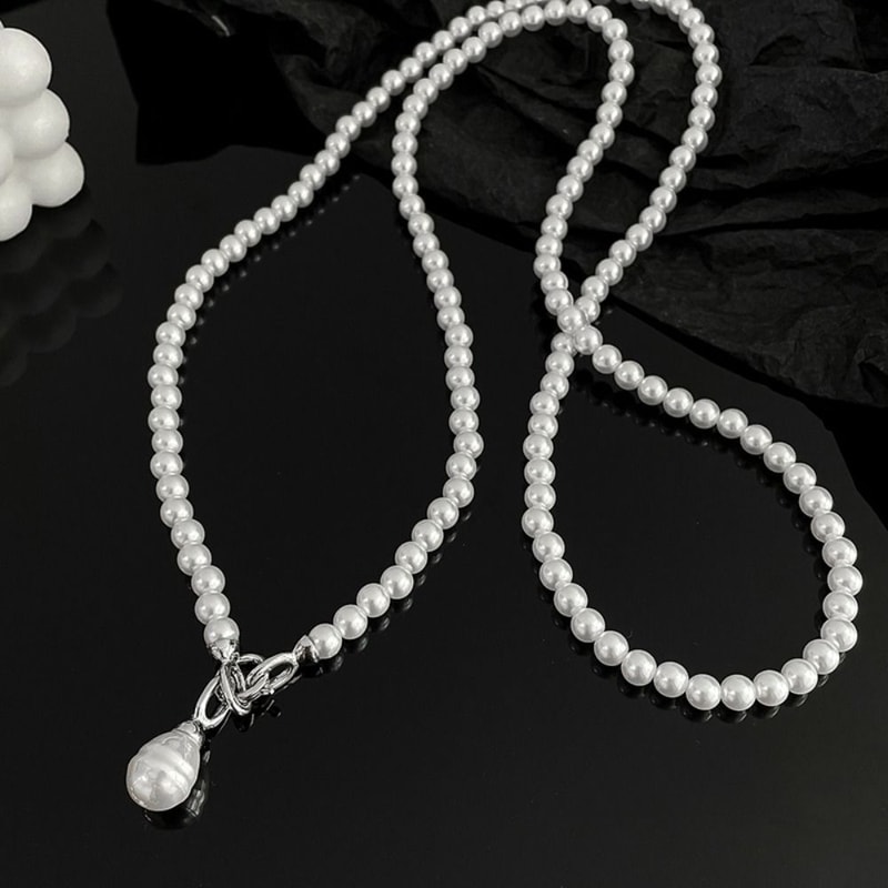 Necklace Fashion Pearl Pendant, Cool Suit Crossbody Chain, Niche Design Decorative Chain