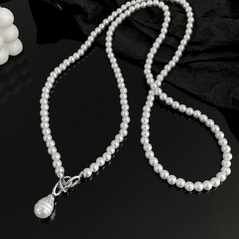 Necklace Fashion Pearl Pendant, Cool Suit Crossbody Chain, Niche Design Decorative Chain