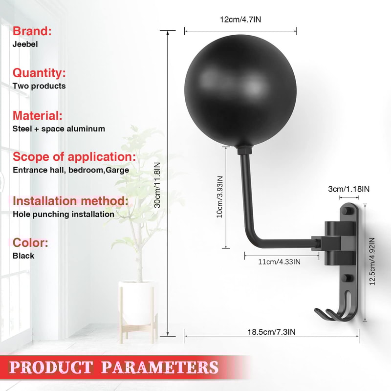 Motorcycle Helmet Rack Wall Mount Rotation Helmet Holder With Hooks Ideal For Coats Caps Bike Rugby 5