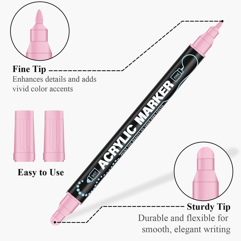 Acrylic Paint Markers Set Dot Fine Tip Art Markers Pens Christmas Gifts DIY Crafts For Kids Adults 2