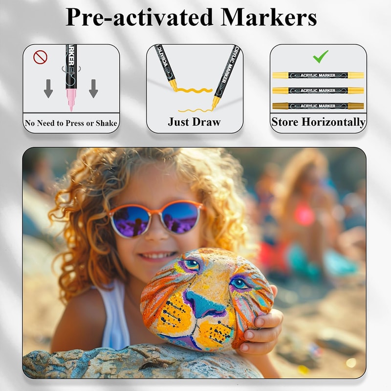 Acrylic Paint Markers Set Dot Fine Tip Art Markers Pens Christmas Gifts DIY Crafts For Kids Adults 3