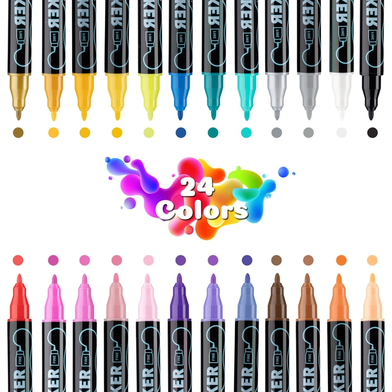 Acrylic Paint Markers Set Dot Fine Tip Art Markers Pens Christmas Gifts DIY Crafts For Kids Adults 7