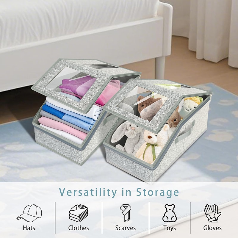 Foldable Hat Storage Boxes Upgraded Visible Baseball Cap Storage Organizers Nonwoven Dustproof Hats 1